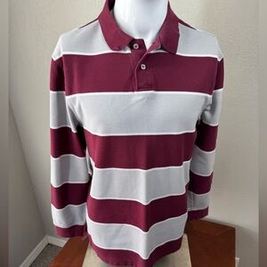 Men's Striped long sleeve Polo Shirt